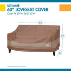 Duck Covers Ulv623835 Ultimate Patio Loveseat Cover, 62 'W X 38' D X 35' H, Mocha Cappuccino, Patio Furniture Covers