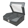 Closet Shelf Hat Organizer Visible Lid Lidded Box Two Compartment Cap Holder Foldable Home Wardrobe Entryway Sorting Setup Stora