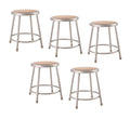 National Public Seating (5 Pack) 18" Heavy Duty Steel Stool, Grey