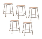 National Public Seating (5 Pack) 18" Heavy Duty Steel Stool, Grey