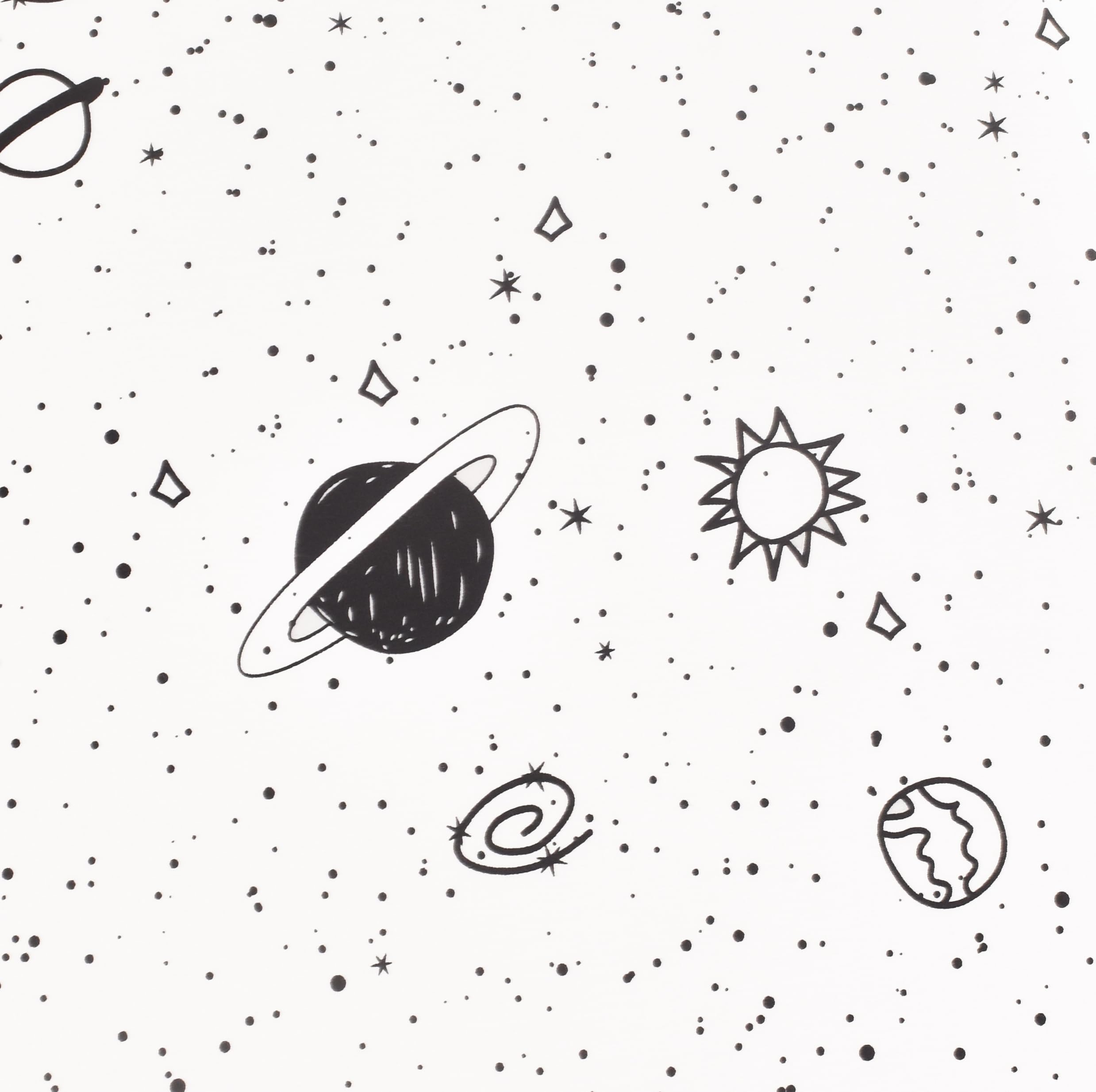 Scientific Sleep Starry Galaxy Solar System 100% Cotton 4 Pcs Queen Bed Sheet Set Kids Toddler Teen, Flat Sheet & Fitted Sheet &