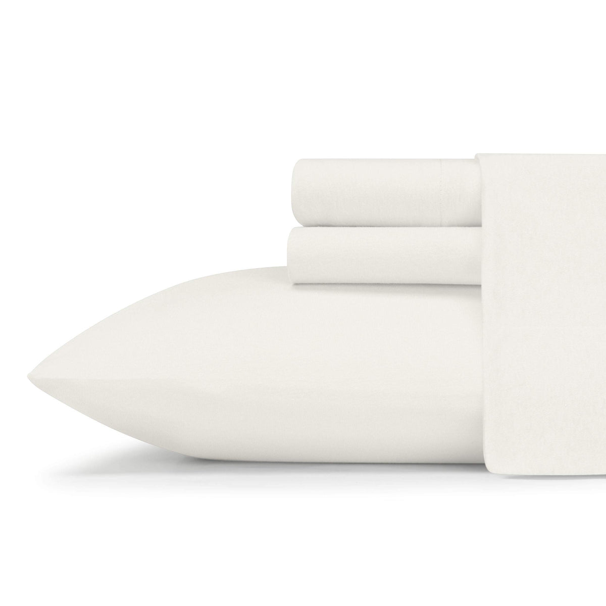 Eddie Bauer - Full Sheets, Breathable Bedding Set, Lightweight Home Decor For Warm Sleepers (Jersey Knit White, Full)