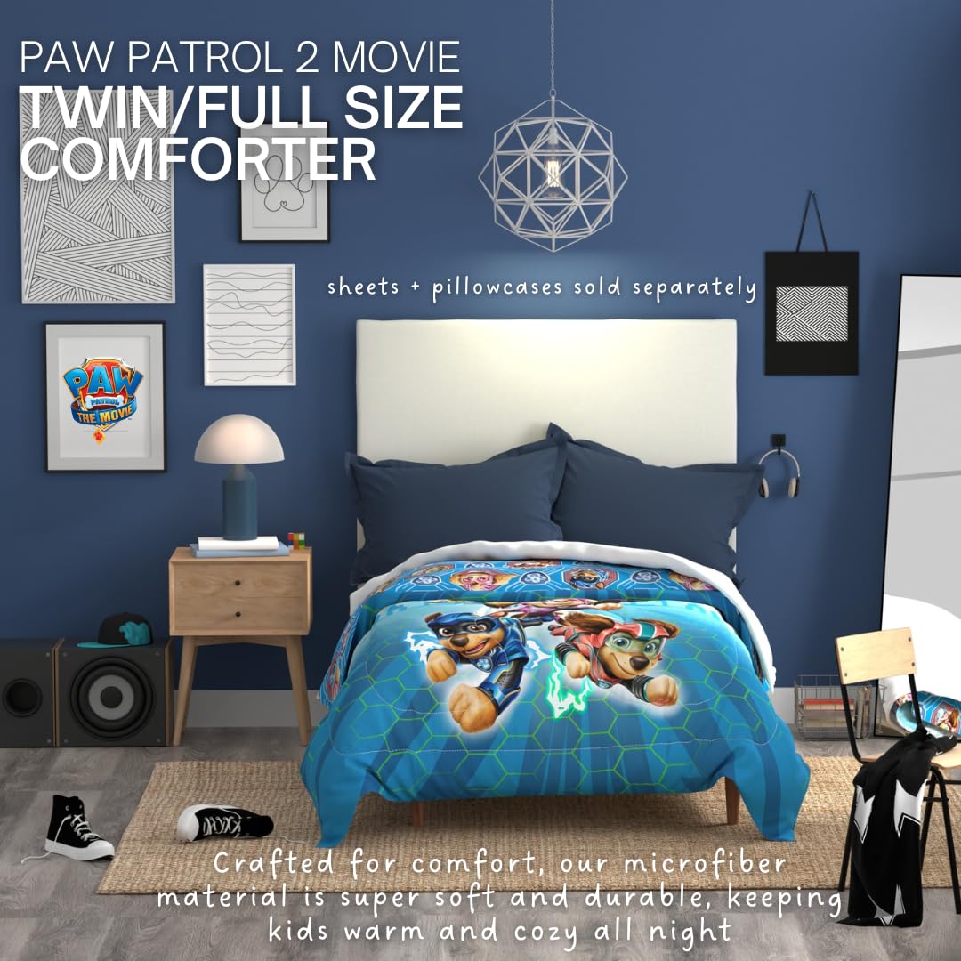 Franco Paw Patrol 2 Movie Kids Bedding Super Soft Microfiber Reversible Comforter, Twin/Full, (Officially Licensed Product)