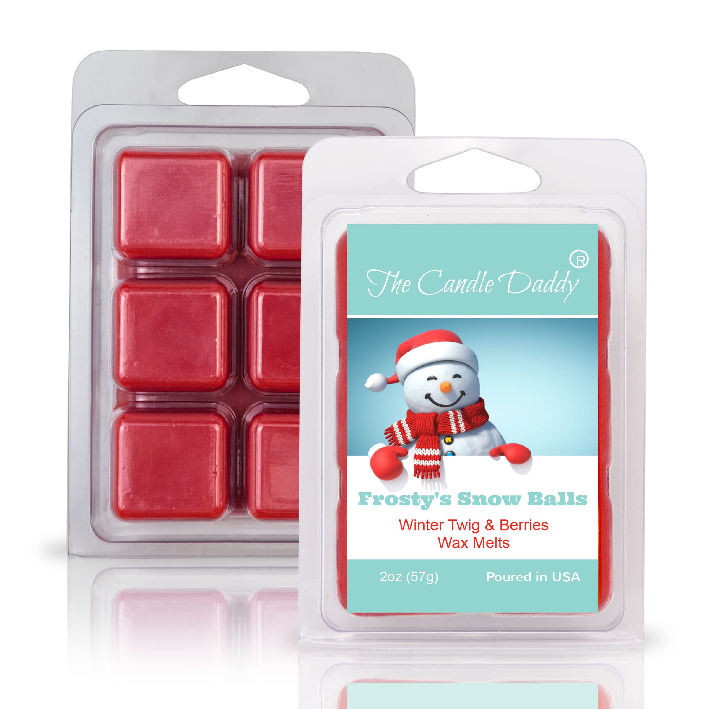 The Candle Daddy Frostys Snow Balls - Winter Twig & Berries Scented Wax Melt - 1 Pack - 2 Ounces - 6 Cubes - Funny Present