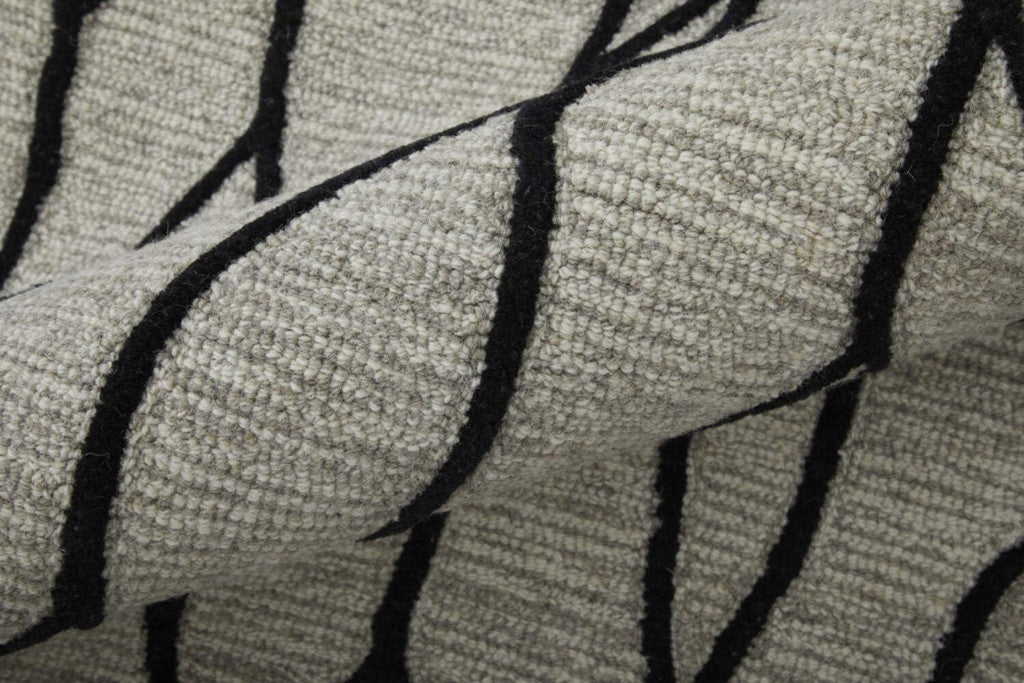 HomeRoots 511846 8 x 11 ft. Taupe Black & Gray Wool Abstract Hand Tufted Handmade Stain Resistant Rectangle Area Rug
