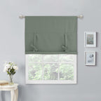 Nicetown Blackout Tie Up Curtains For Bedroom Thermal Insulated Curtains 45 Inches Long Rod Pocket Short Curtains For Small Wind