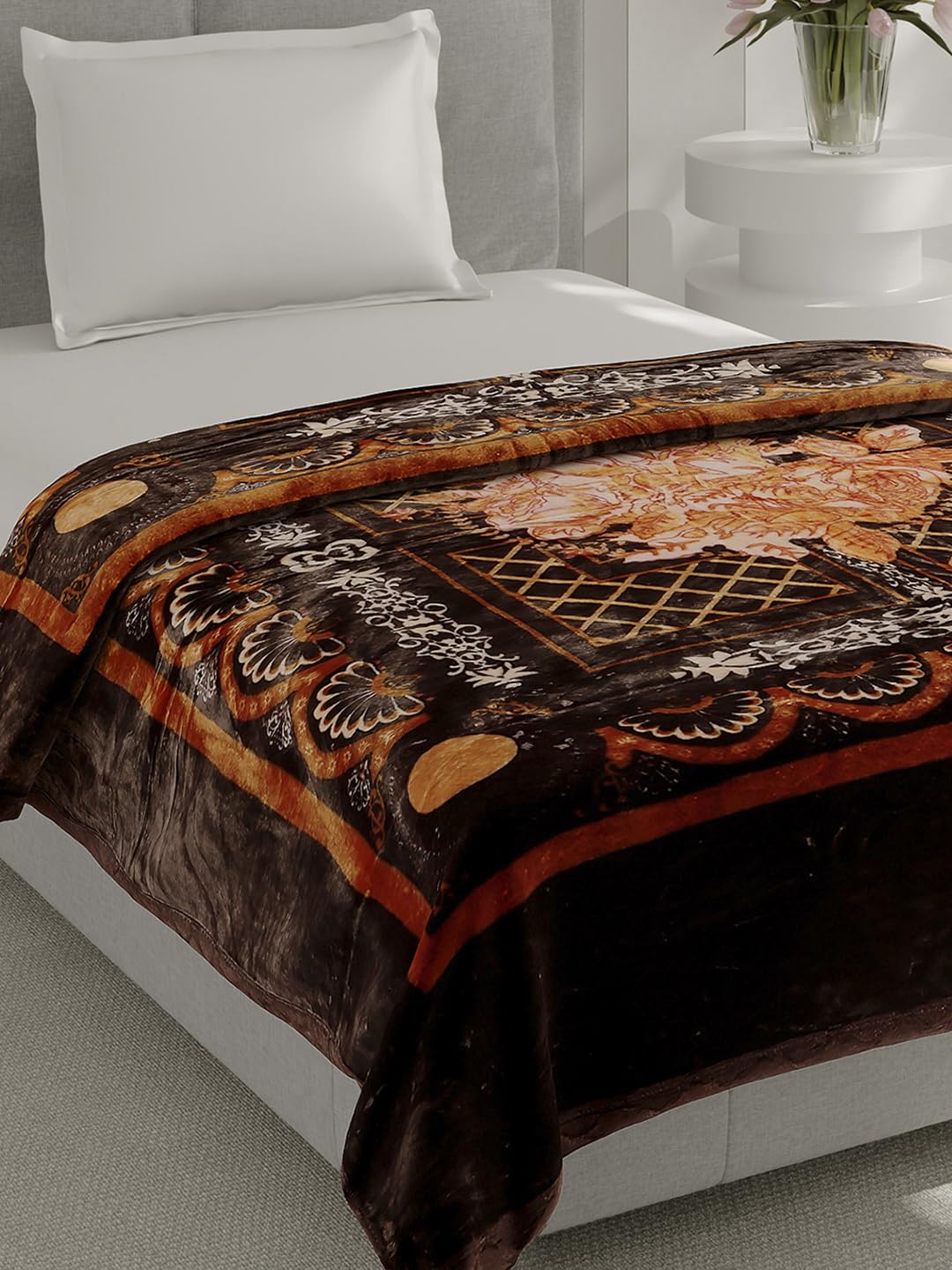 Monte Carlo Single Bed Winter Blanket Impact Plus 1 Ply Super Soft 625 GSM | 2.2 KG (220x160 CM), Chocolate Brown