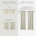 Koufall Kitchen Curtains Cafe Curtain Tiers Short Blackout Small Curtains For Bathroom Window Wide 34 X 30 Length Cream White Beige