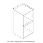 Furinno Pelli Cubic Storage Cabinet, 2x1, French Oak Grey/Black