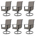 Grand Patio Outdoor Swivel Dining Chairs 6-Piece Patio Dining Chair Set Mesh Sling Patio High Back Swivel Rockers, Mixed Coffee