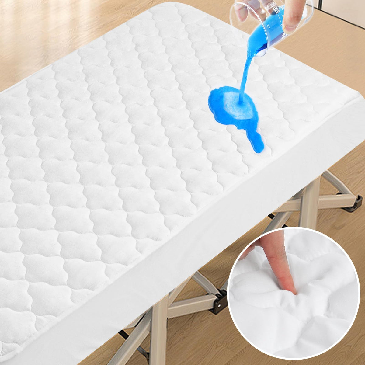 Waterproof Cot Mattress Pad Protector 30' X 75', Washable Cot Mattress Topper Cover For Rollaway Bed, Daybed, Camping Cot, Nar