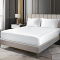 Bedelite Satin Fitted Sheet And Pillowcases Set, Luxury Soft Similar To Silk Bottom Bed Sheet With Elastic Corner Straps, Deep P