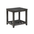 Benjara Transitional Style Wooden End Table With Open Slatted Shelf, Gray