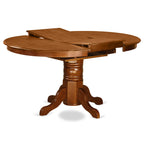 East West Furniture Avon 5 Piece Room Furniture Set Includes an Oval Kitchen Table with Butterfly Leaf and 4 Faux Leather Upholstered Dining Chairs, 42x60 Inch, Saddle Brown