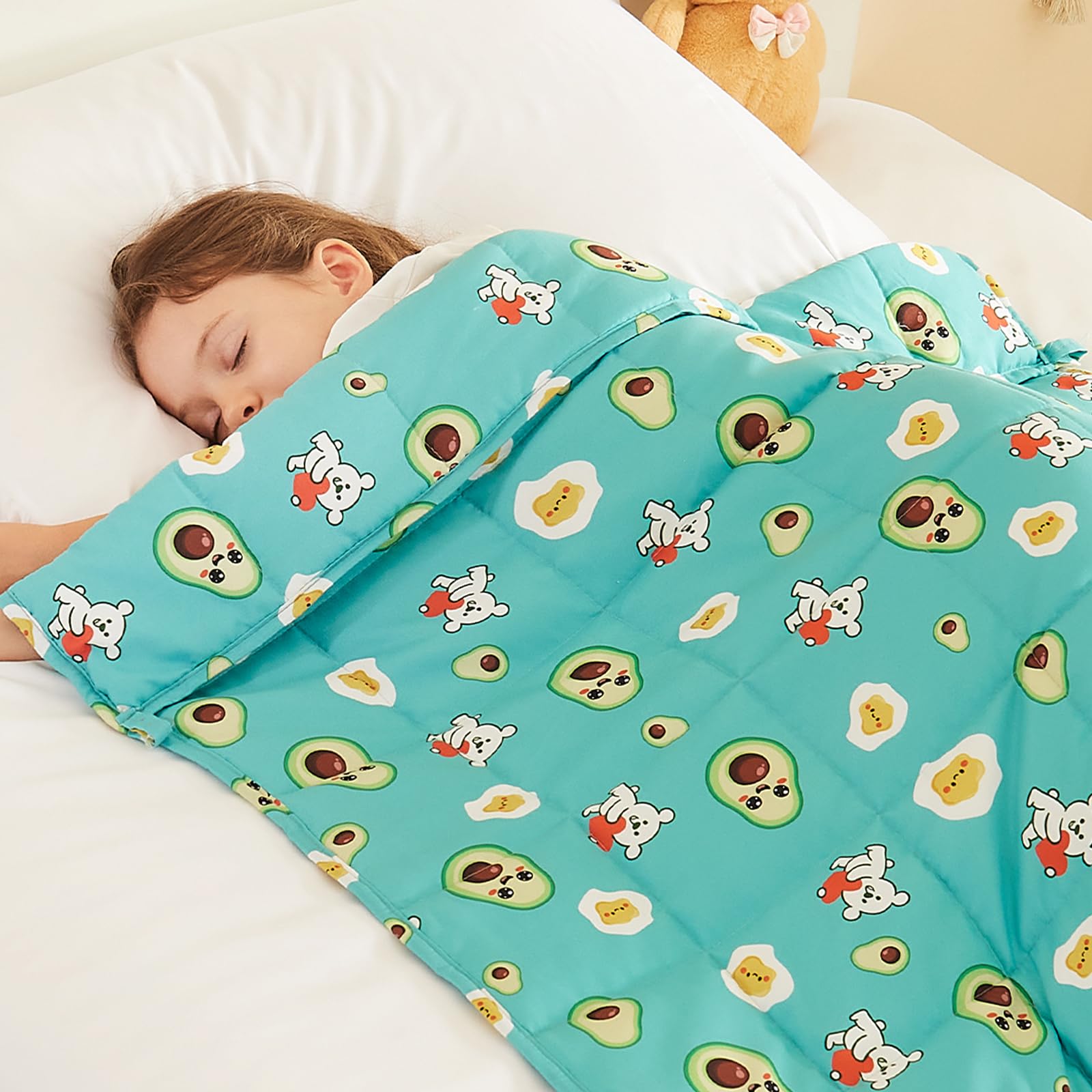HOSUKKO Weighted Blanket - 3 lbs Green Avocado Heavy Blanket - Breathable Blanket(36 * 48 inches, 3 lbs)