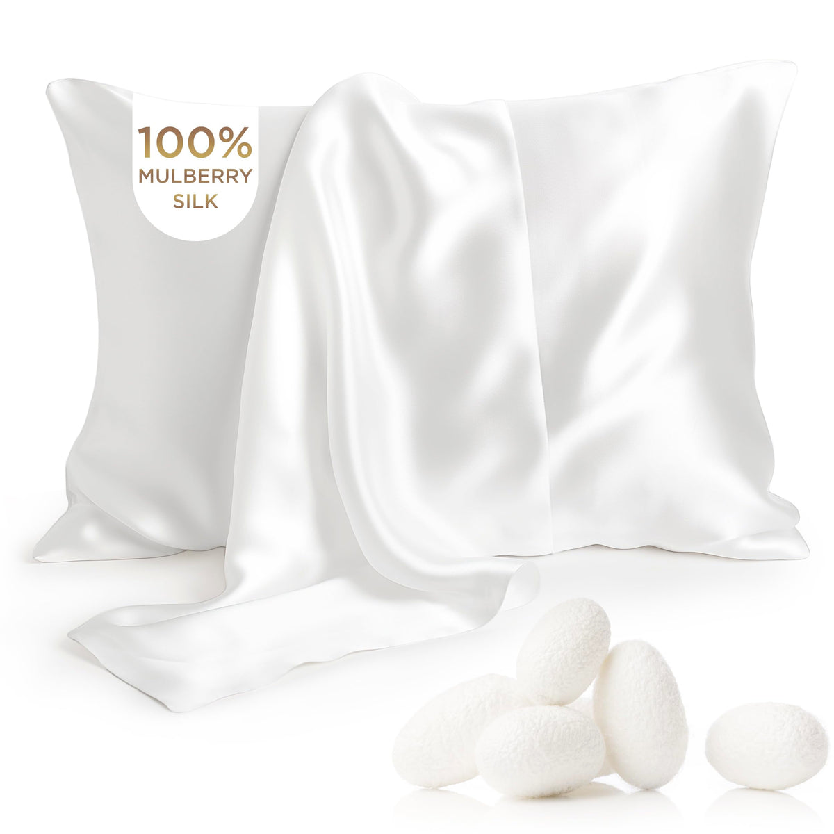 Bedsure 100% Mulberry Silk Pillowcase For Hair And Skin, Both Sided Pure Silk Pillow Cover With Hidden Zipper, Gifts For Women M