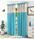 Rensum Polyester Eyelet 9Ft Curtain for Long Door Set of 2 | Net Patch Curtain Drapes for Living Room Bedroom Kitchen Hall | Dec