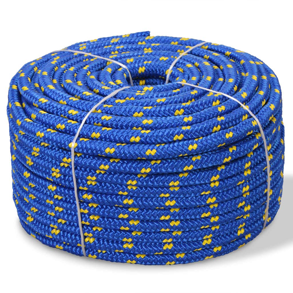 vidaXL Blue Marine Rope - 0.24 Thickness, 3937 Length - 100% Polypropylene - Durable, Wear & Weather-Resistant, Floating, fo