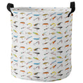 17-inch Laundry Hamper Foldable Laundry Basket, Seaside Fishing Waterproof Clothes Hamper for Bathroom Bedroom Living Room, Vari