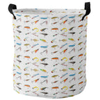 17-inch Laundry Hamper Foldable Laundry Basket, Seaside Fishing Waterproof Clothes Hamper for Bathroom Bedroom Living Room, Vari