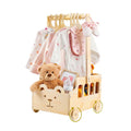 Small Wooden Baby Shower Crate Closet with Wheels and Handle