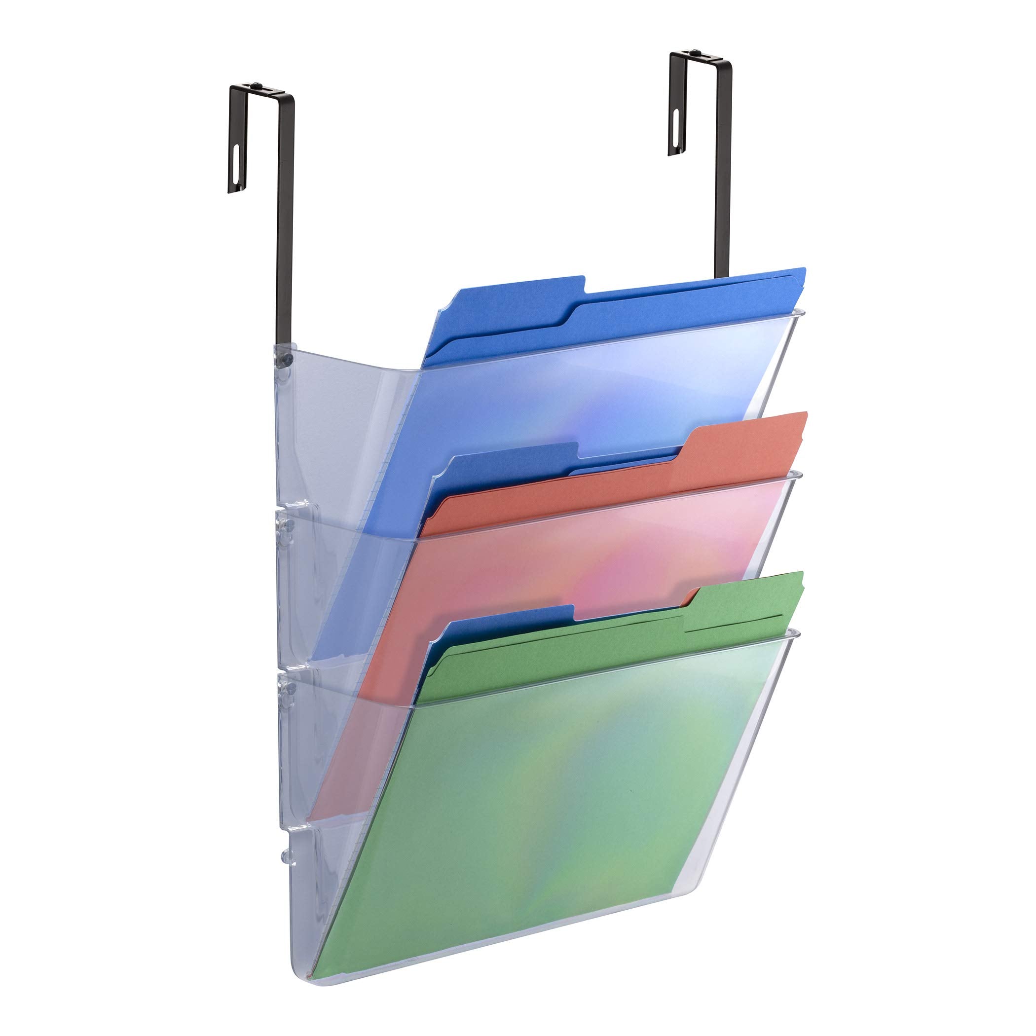 Officemate Wall File, Letter Size With Hanger Set, Clear, Comes In 3 Pack (21446)