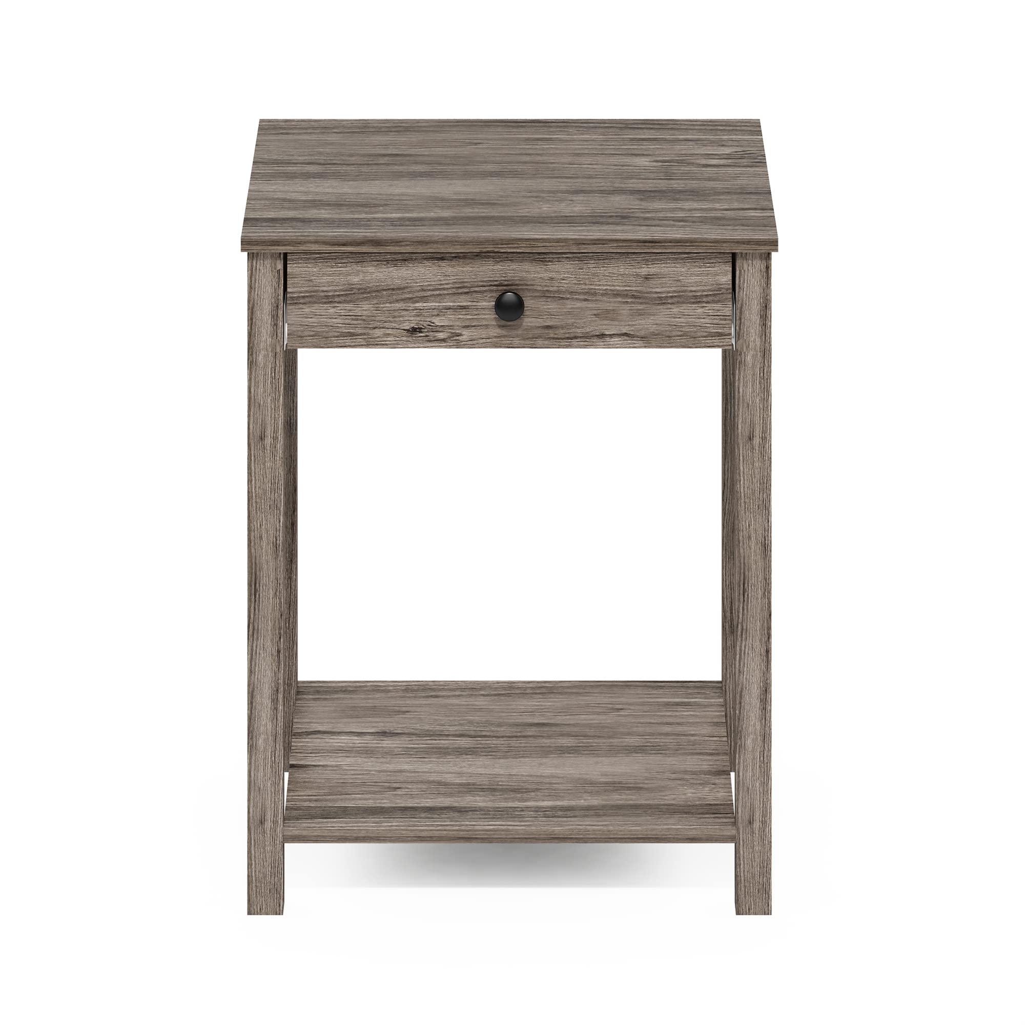 Furinno Classic Side Table With Drawer, 1 Pack, Rustic Oak