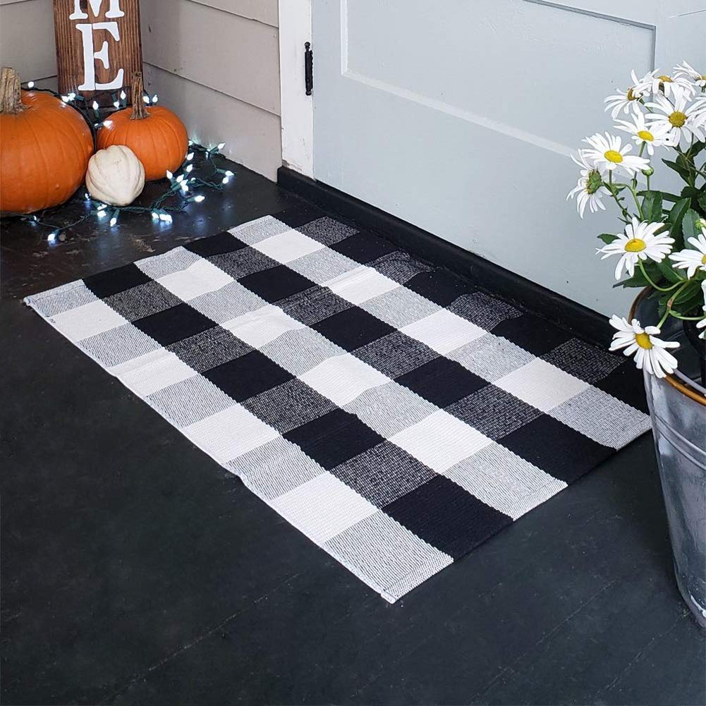 Kahouen Buffalo Check Rug,Buffalo Plaid Rugs 23.6'X35.4', Checkered Plaid Rug, Check Plaid Area Rug For Layered Door Mats/Kitc