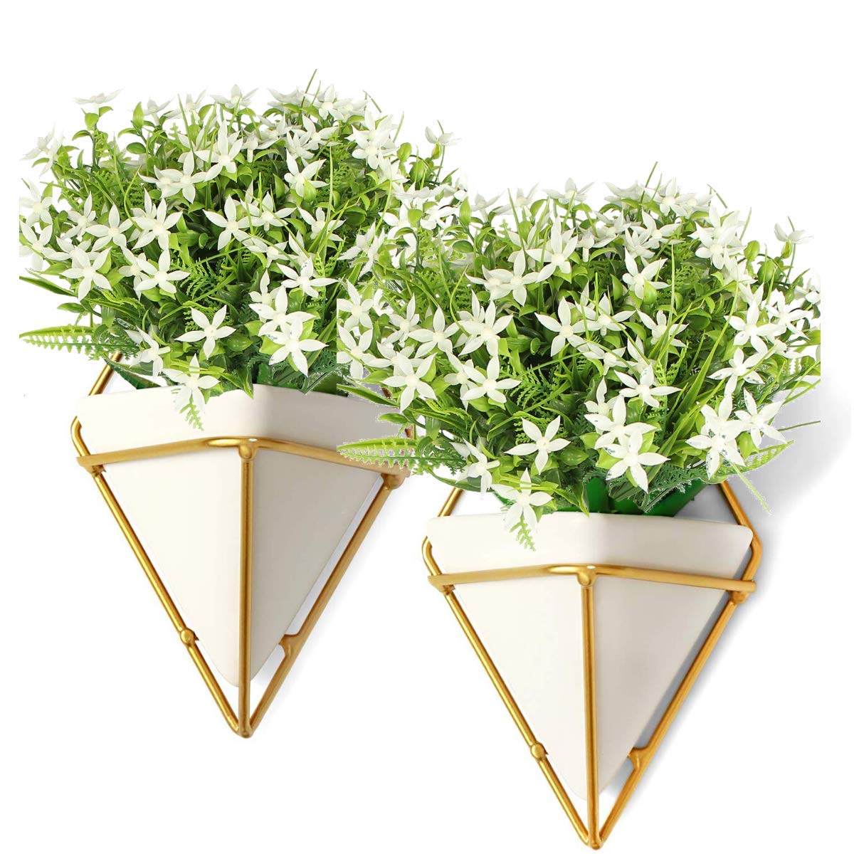 6Pcs Artificial Uv Resistant Flowers Outdoor Fake Plants Flowers Star Jasmine White Greenery Plastic Flowers Farmhouse Plants Sh
