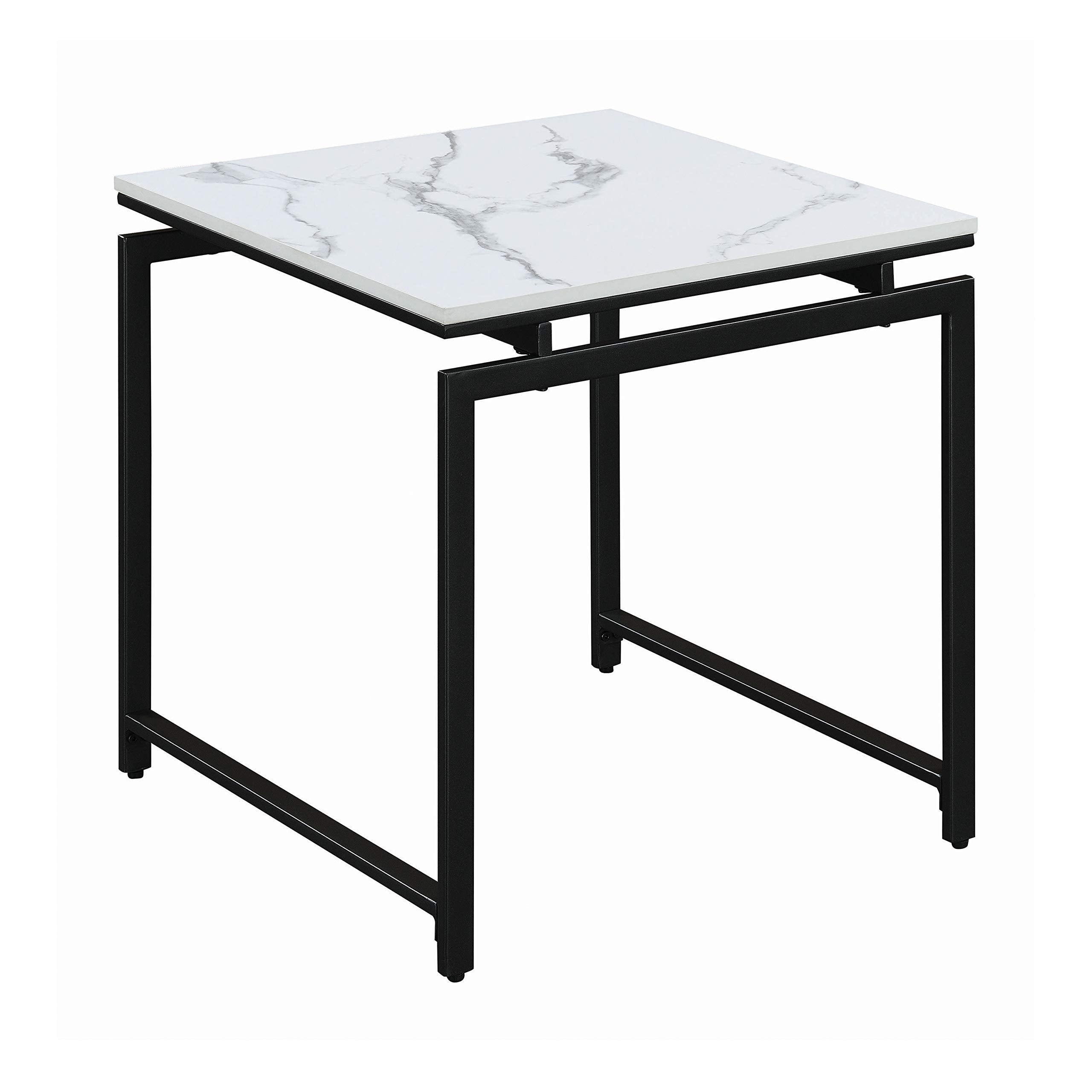 Coaster Home Furnishings 3-Piece Occasional Set White and Dark Gunmetal