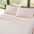 Ugg Hedi Queen Sheet Set 4-Piece Luxury Cooling Sheets Deep Pockets Premium Bedding With 2 Pillow Shams Hypoallergenic Machine Washable Soft Lightweight Bed Set For Bedroom, Queen, Shell Pink