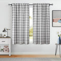 Bapawfish Gray And White Gingham Buffalo Plaid Checkered Window Curtain Panels 63 Inches Length, Farmhouse Rustic Rod Pocket Win