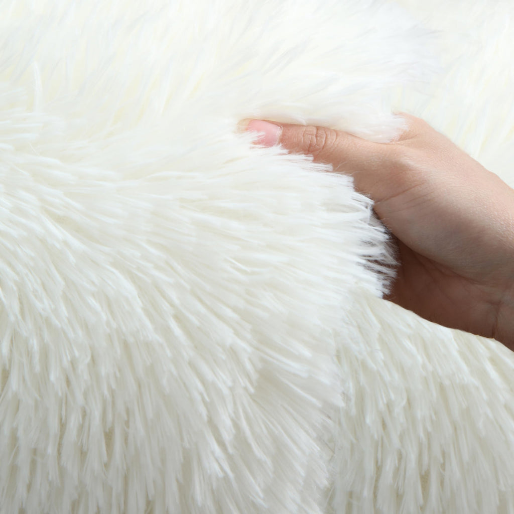 Kchowua 4X6 Cream Thick Fluffy Rug For Bedroom,Machine Washable Soft Shag Shaggy Fuzzy Area Rugs For Living Room,Off White Cute