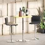 Monibloom Bistro Pub Table Round Bar 27.5'- 36' Height-Adjustable Cocktail Table With 23.5 Inch Table Top For Dining Room Home Kitchen Patio Bistro (Yellow)
