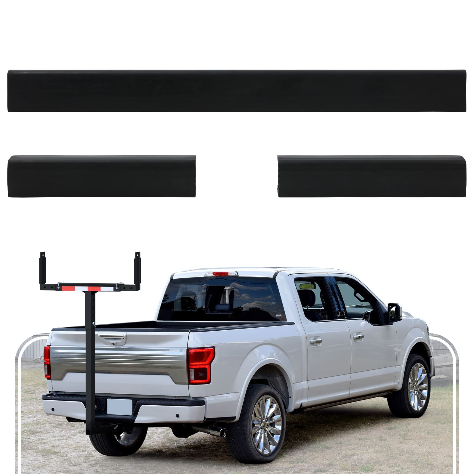 Pensun Rubber Pads Strips 9.7 ' L X 2.4 ' W & 27.4 ' L X 2.4 ' W, Fit For Truck Bed Extender, Diy Gasket, Seals, Anti-Slip A