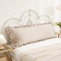 Merryword Taupe Body Pillow Cover 20x54inches Long Pillowcase Ruffled Pillowcases Shabby Chic Ruffled Fringe Decor Body Ruffled 