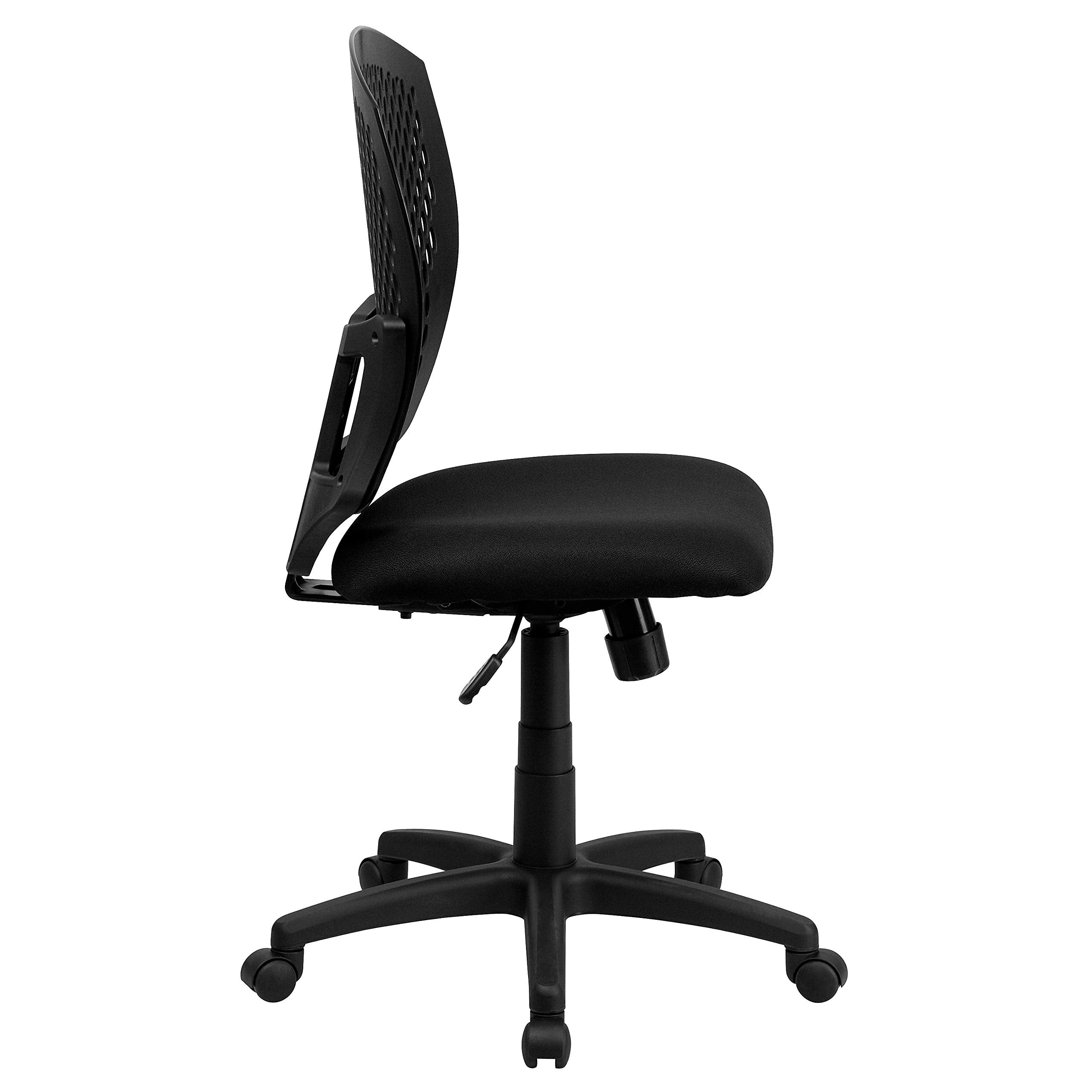 Flash Furniture Mid-Back Designer Back Swivel Task Office Chair With Fabric Seat [Wl-3958Syg-Bk-Gg]