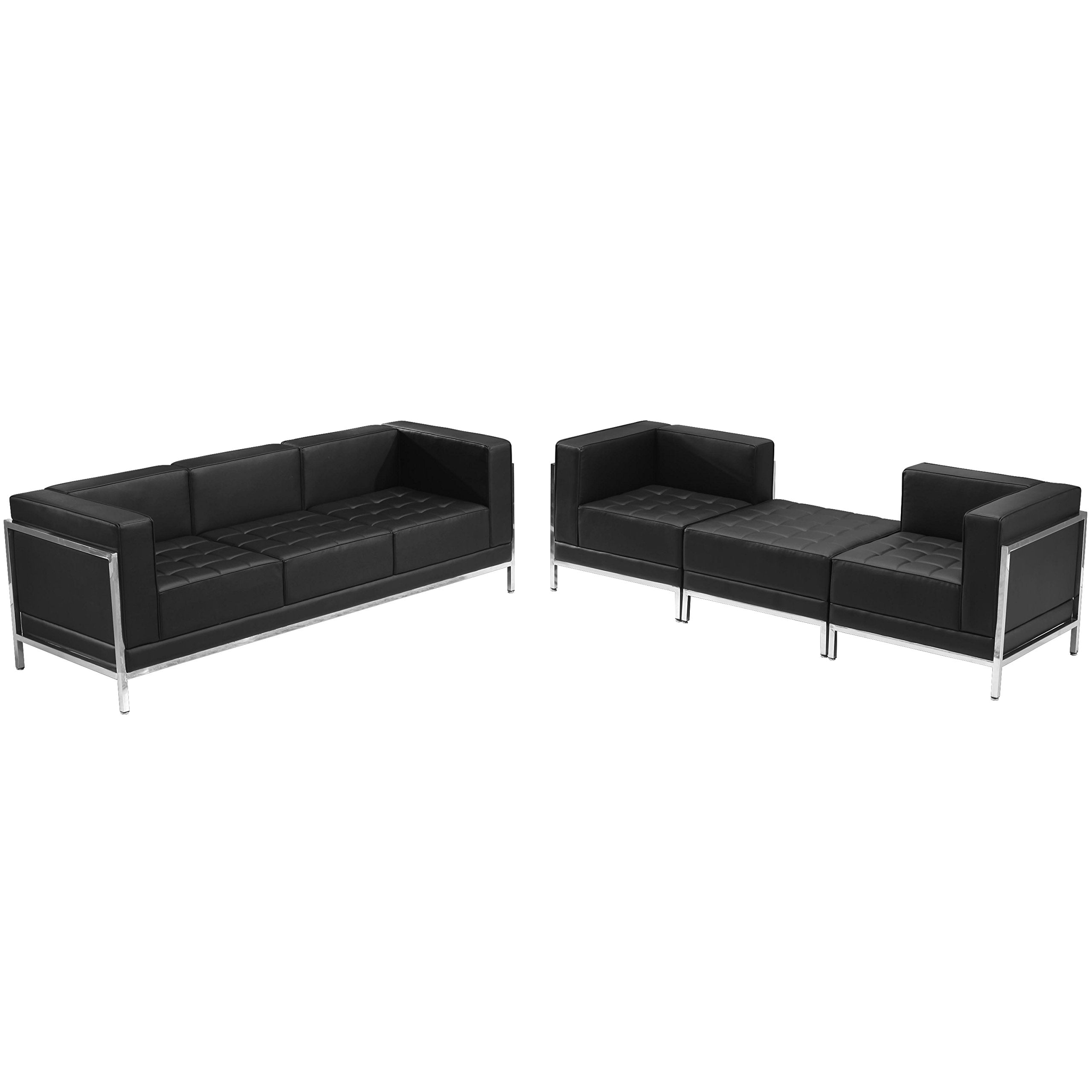 Flash Furniture HERCULES Imagination Series Black LeatherSoft Sofa & Lounge Chair Set, 4 Pieces