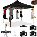 COBIZI 10x10 Pop Up Heavy Duty Canopy with 4 Sidewalls and Hexagonal Legs, Easy up Tent for Events, Parties, Camping, Outdoor Ca