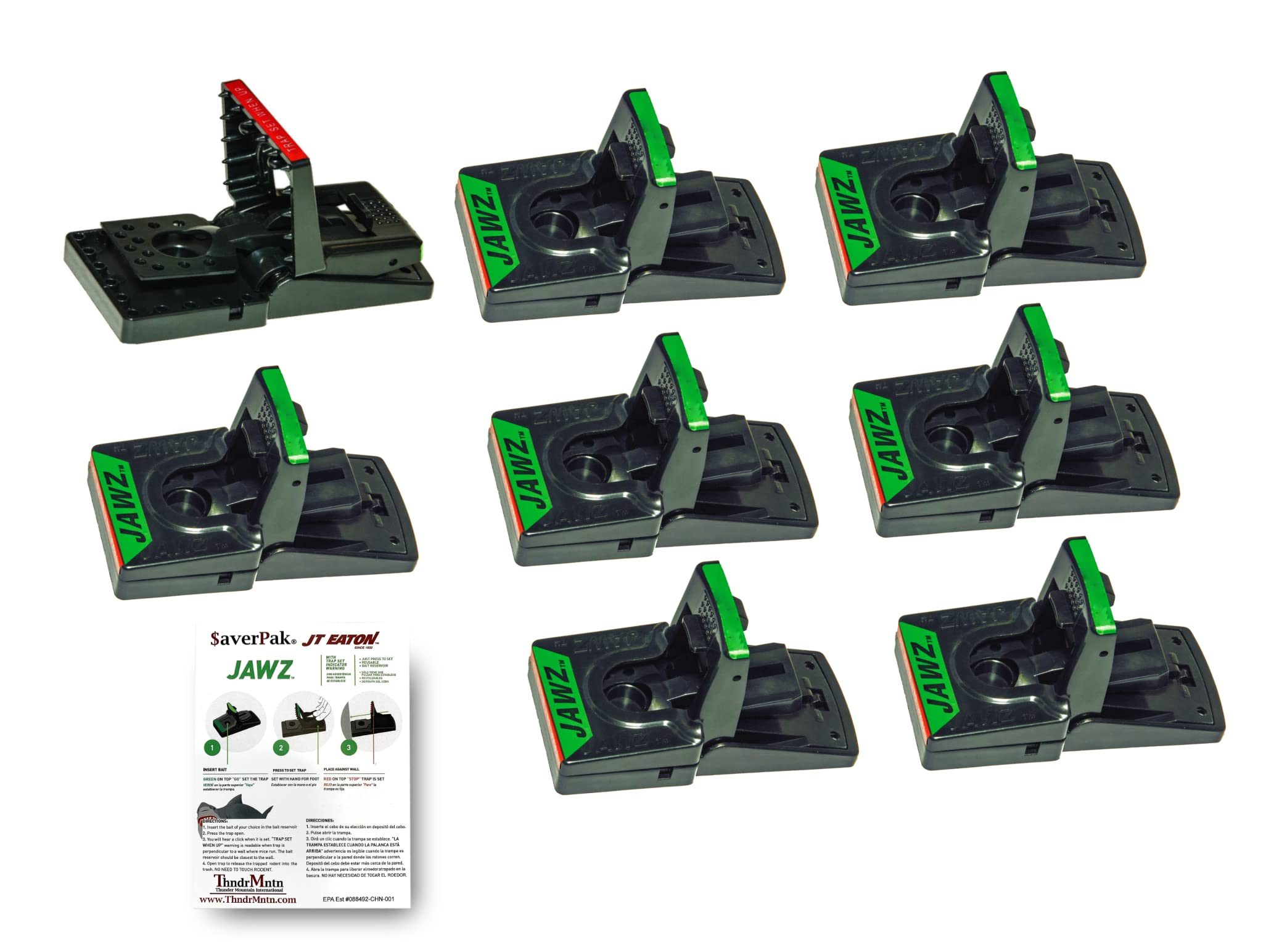 $Averpak 8 Pack - Includes 8 Jt Eaton Jawz Mouse Traps For Use With Solid Or Liquid Baits