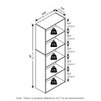 Furinno Luder 5-Tier Reversible Color Open Shelf Bookcase, Amber Pine