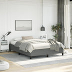 vidaXL Queen Size Bed Frame with Plywood Slats, Platform Bed Frame, Fabric Upholstered Mattress Foundation, No Box Spring Needed & Easy Assembly, Dark Gray, Without Mattress