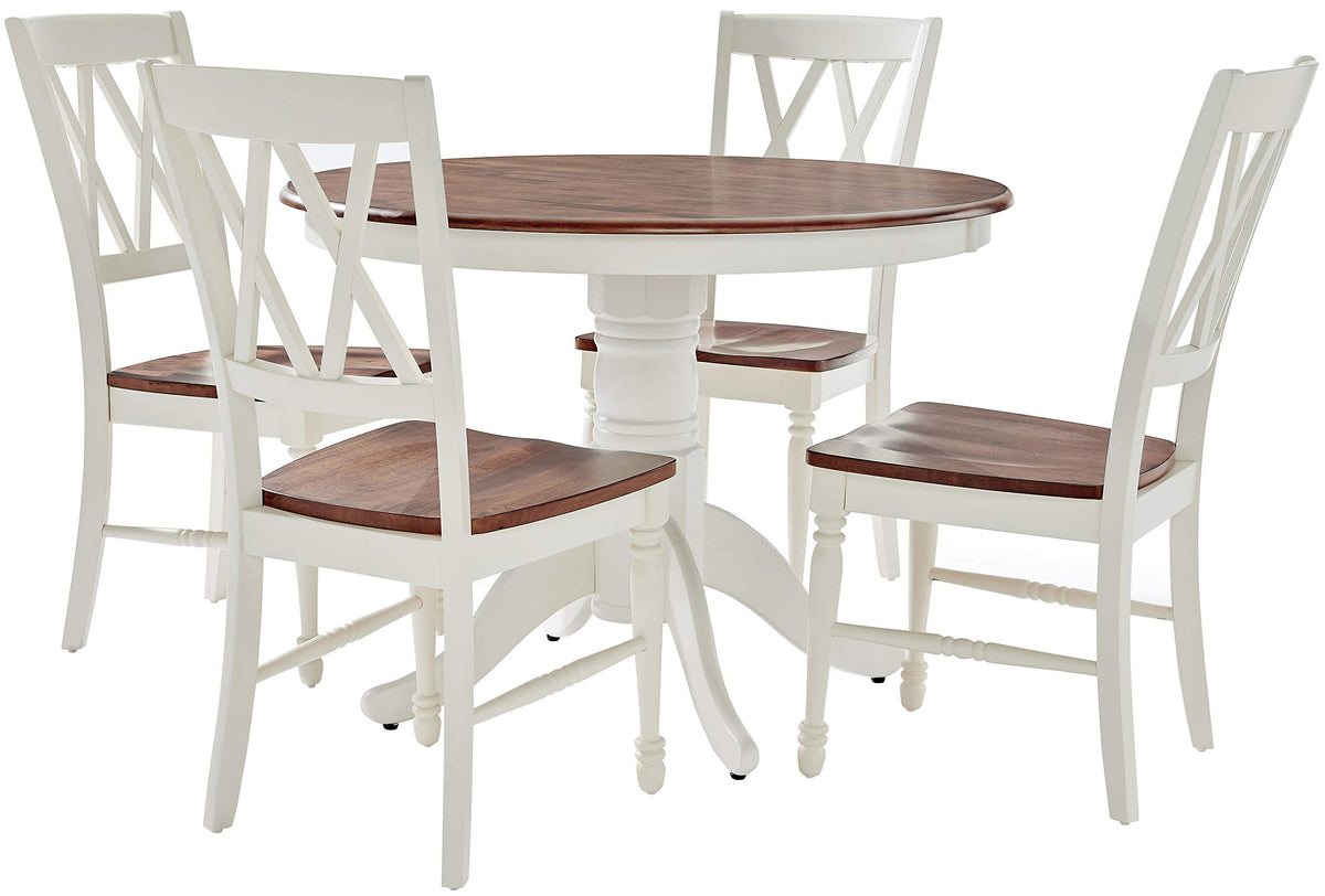Crosley Furniture Shelby 5 Piece Round Dining Set, White