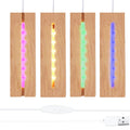 RUIITEN 6 inch Rectangle Display Pedestal, Colorful Rectangle Led Lights Display Base, Crystal Wooden Lighted Base Stand for Acr