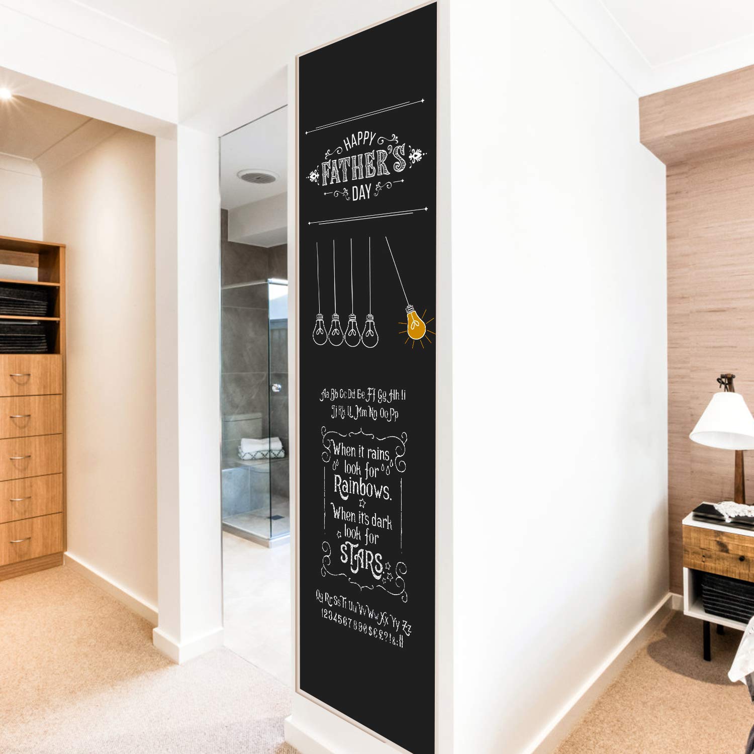 Chalkboard Wall Sticker Wall Decal Blackboard Wallpaper Large Chalkboard Contact Paper Roll KDG Self Adhesive DIY Reusable Erasa