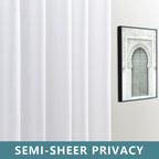 Koufall White Curtains 96 Inches Long,Sheer Linen Opaque Floor Length Curtains Sheers Drapes For Living Room,2 Panels Set