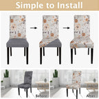 Searchi Printed Dining Room Chair Covers Set Of 6, Stretch Kitchen Chair Covers Washable Parsons Chair Slipcover Removable Dining Chair Protectors For Hotel,Ceremony(Brown Floral)