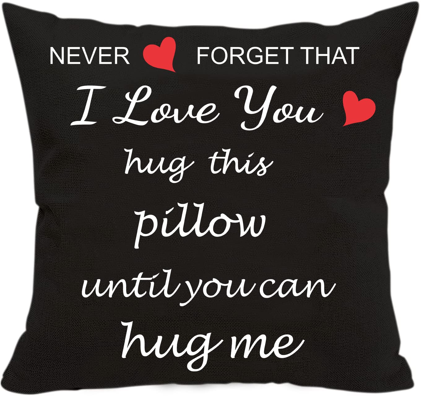 Anrkets Two Sided Printing Lover Pillow Cover I Love You Hug This Pillow Until You Can Hug Me, Valentine'S Day Birthday Gifts Fo