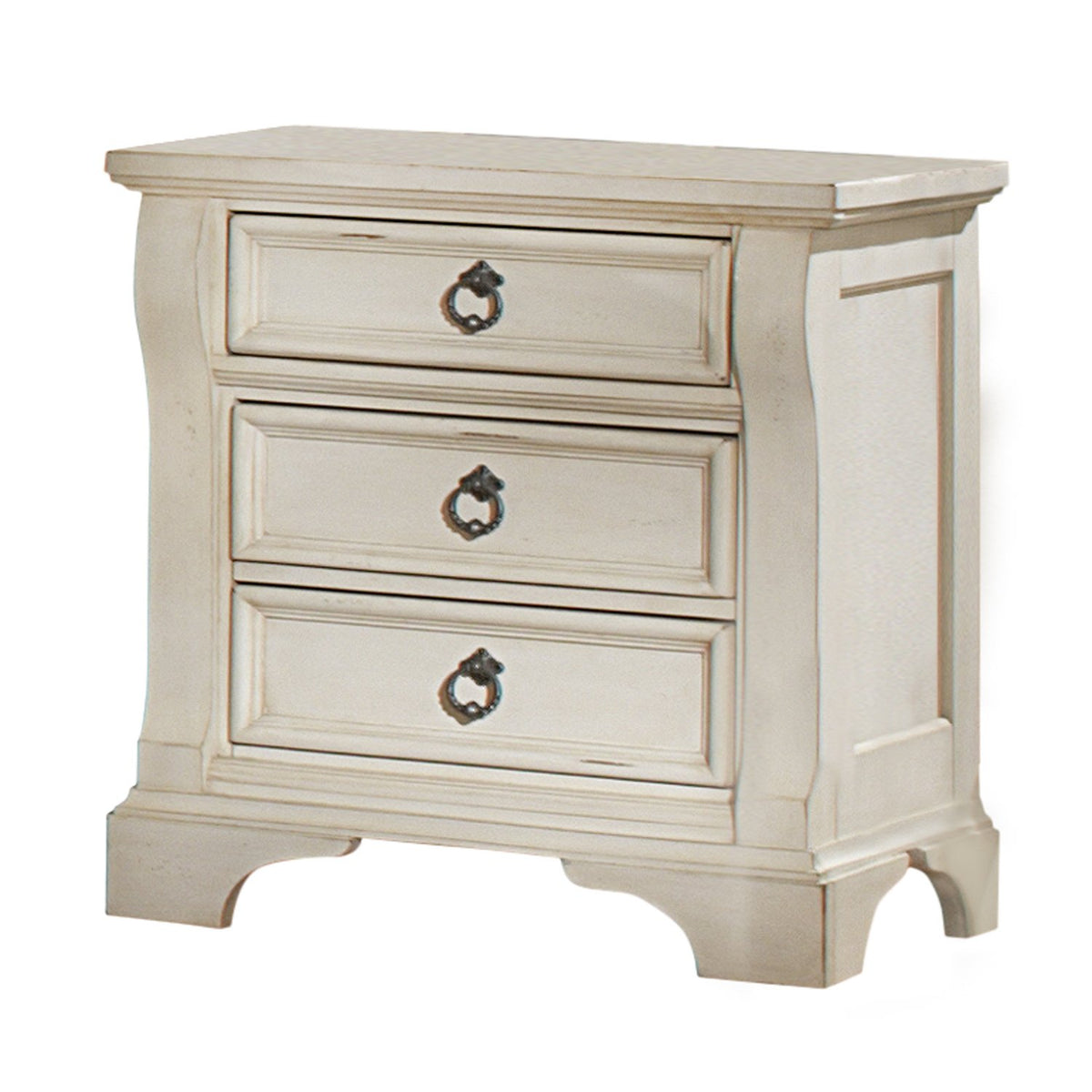 American Woodcrafters Heirloom Nightstand, Antique White