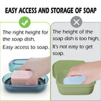 AIDIMMING Shampoo & Conditioner Bar Holder, Large Clear Soap Case, Blue-max, Model LSC-P-LB